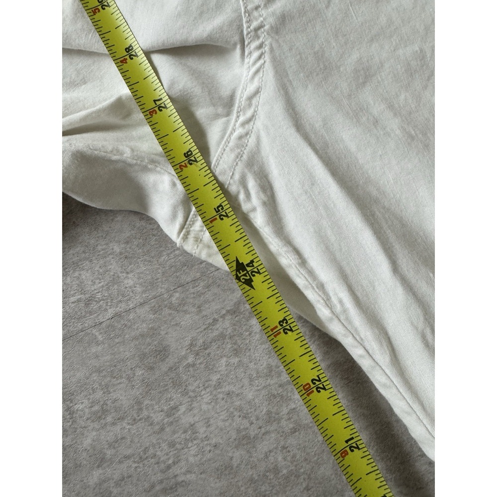 Maeve Linen Blend Colette Pants White Wide Leg Cropped High Rise 32 Classic - Picture 13 of 13